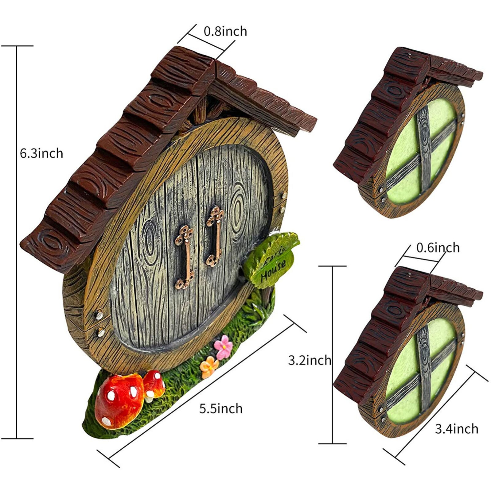 Miniature Fairy Gnome Window Door Elf Home For Yard Art Garden Sculpture Statues Decorations Outdoor Fairy Garden Sculptures