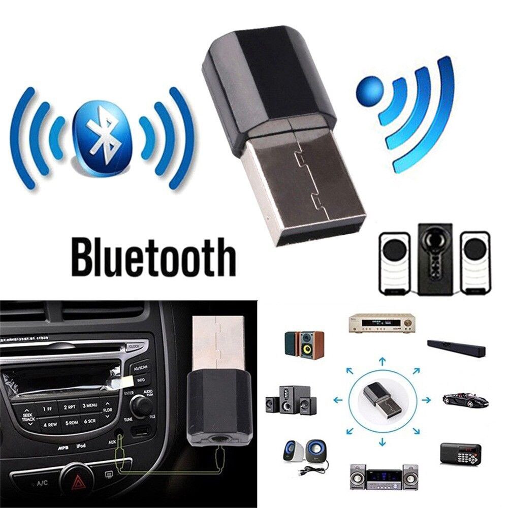 USB Bluetooth Muziek 3.5mm Draadloze Audio Stereo Receiver voor Car AUX Thuis Speaker USB Ontvanger Adapter Black