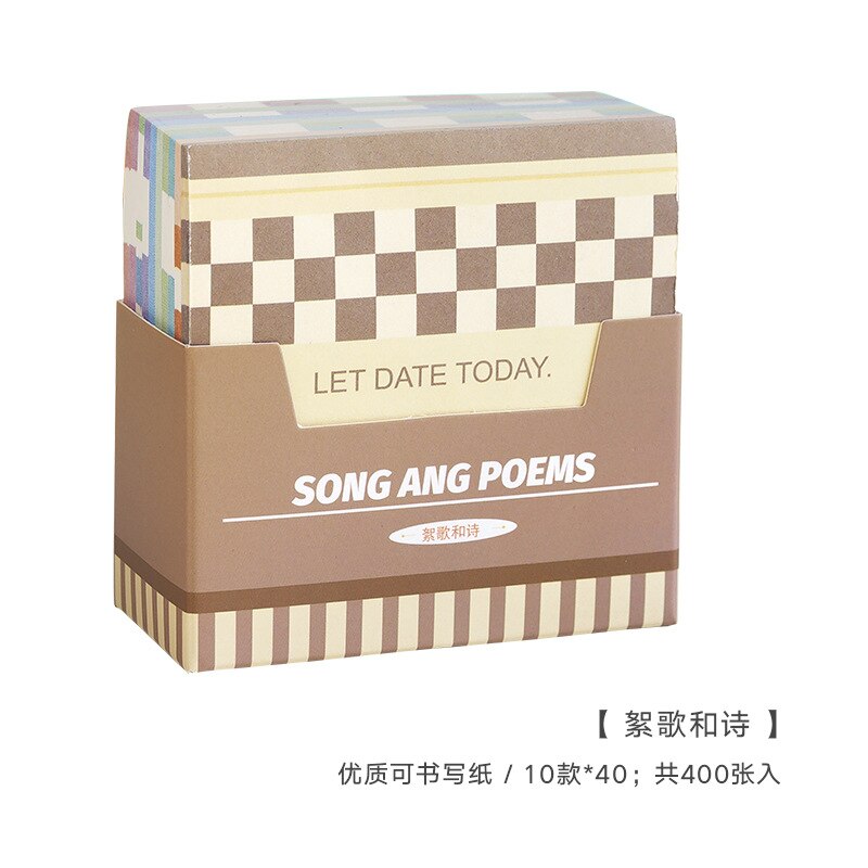 400 Sheets Kleurrijke Dambord Memo Pad N Times Sticky Notes Papier Diy Materiaal Papier Bericht Notes School Briefpapier: brown