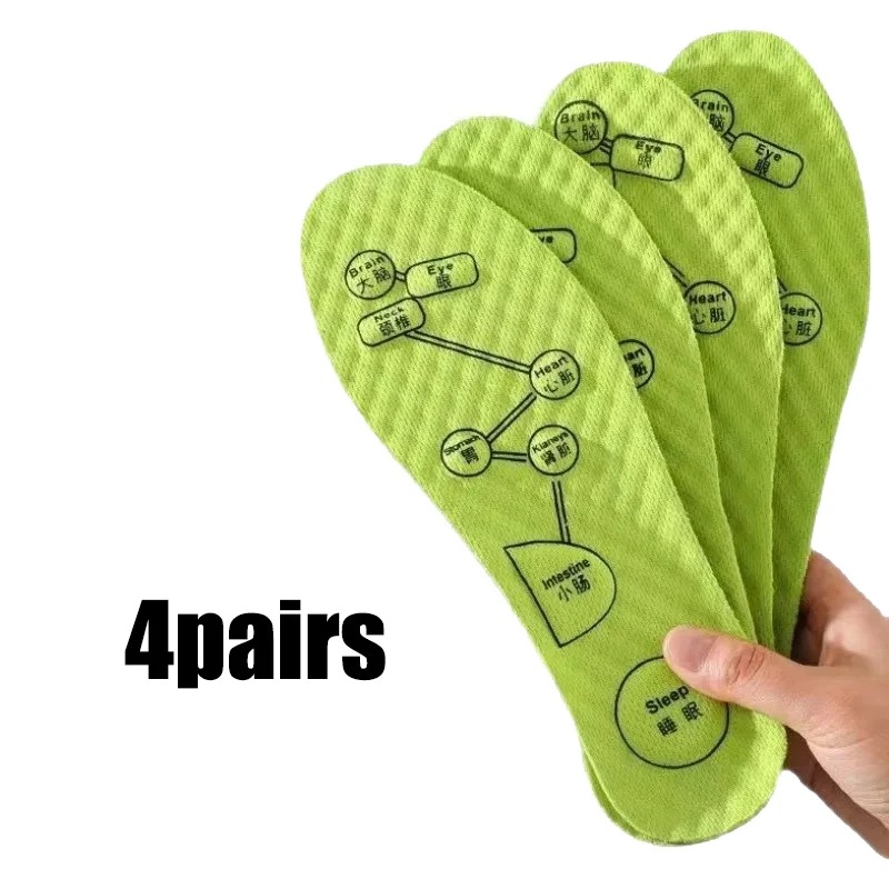 Foot Acupressure Insole Men Women Soft Breathable Sports Cushion Inserts Sweat-absorbing Deodorant Insole Shoe Pads