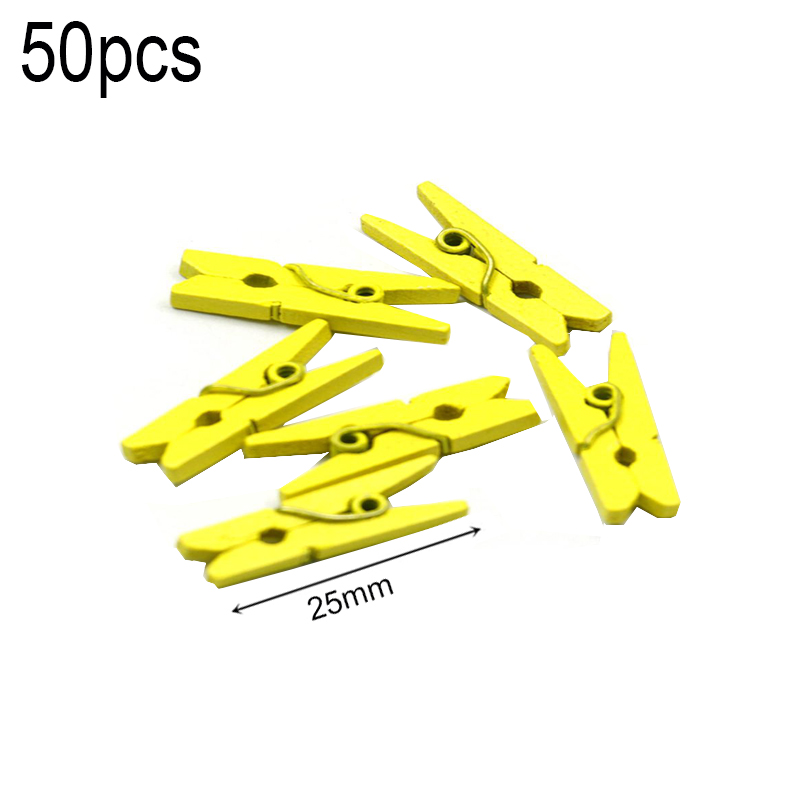 Clip de madera Natural de tamaño pequeño para decoración del hogar, 50 piezas, hoja de cama, foto, papelería DIY, de boda, navidad: Azul cielo