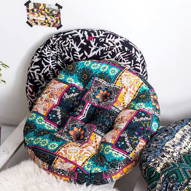 Round Thick Ground Futon Seat Cushion For Home Tatami Chair Mattress Pouf: M