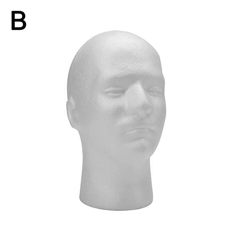 Foam Mannequin Head Female Male Dummy Head Model Hat Display Props Bubble Head Wig Mannequin Glasses A2K6: adult men