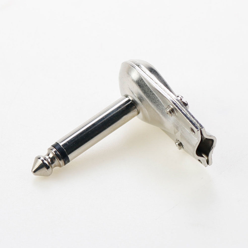 1 Stuks 90 ° Rechte Hoek 6.35 Mm Mono 2 Polige Jack Plug 6.35 Mm Platte Mannelijke Gitaar Phono Pannenkoek Type 1/4 Inch Pluggen Gesoldeerd Connector