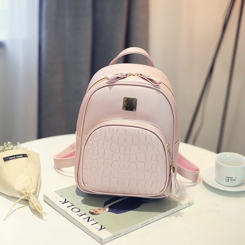 women backpack leather school bags for teenager girls stone sequined female preppy style small backpack ladies travel bag S1616