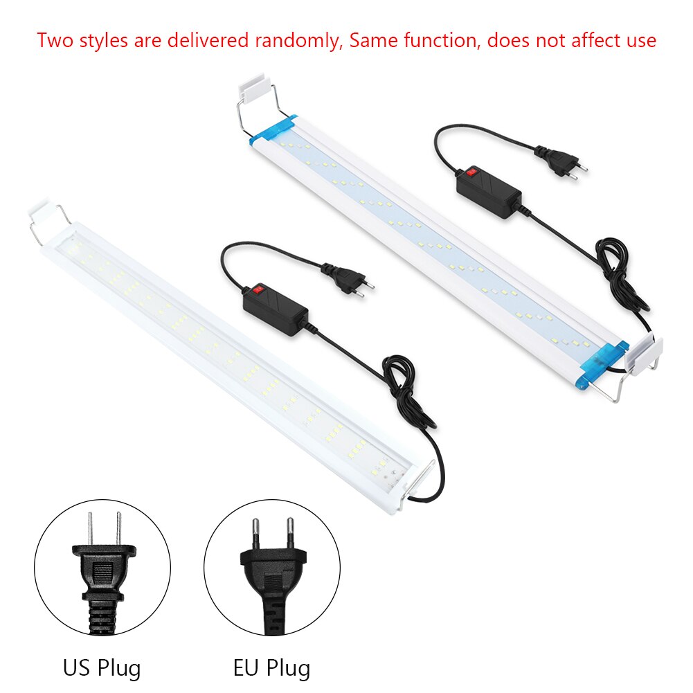 Waterdichte Vis Armatuur Verstelbare Aquarium Licht Plant Lamp Ac 90-260V Decor Wit Blauw Verlichting Super Slanke Leds us/Eu Plug