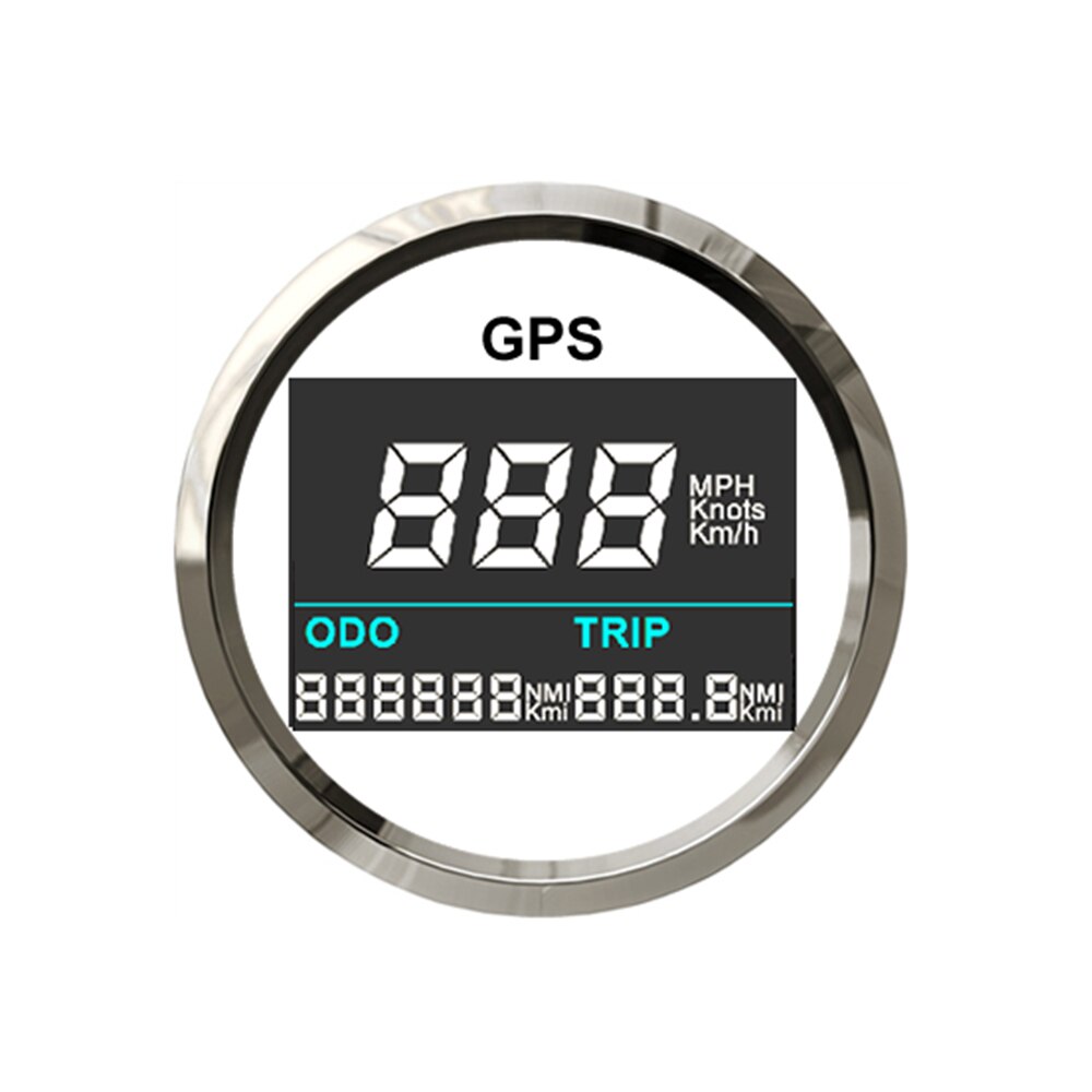 Mini velocímetro GPS Digital, medidor de velocidad con antena GPS, Sensor de velocidad, odómetro, ATV, UTV, marino, 12V/24V, 52mm: WS