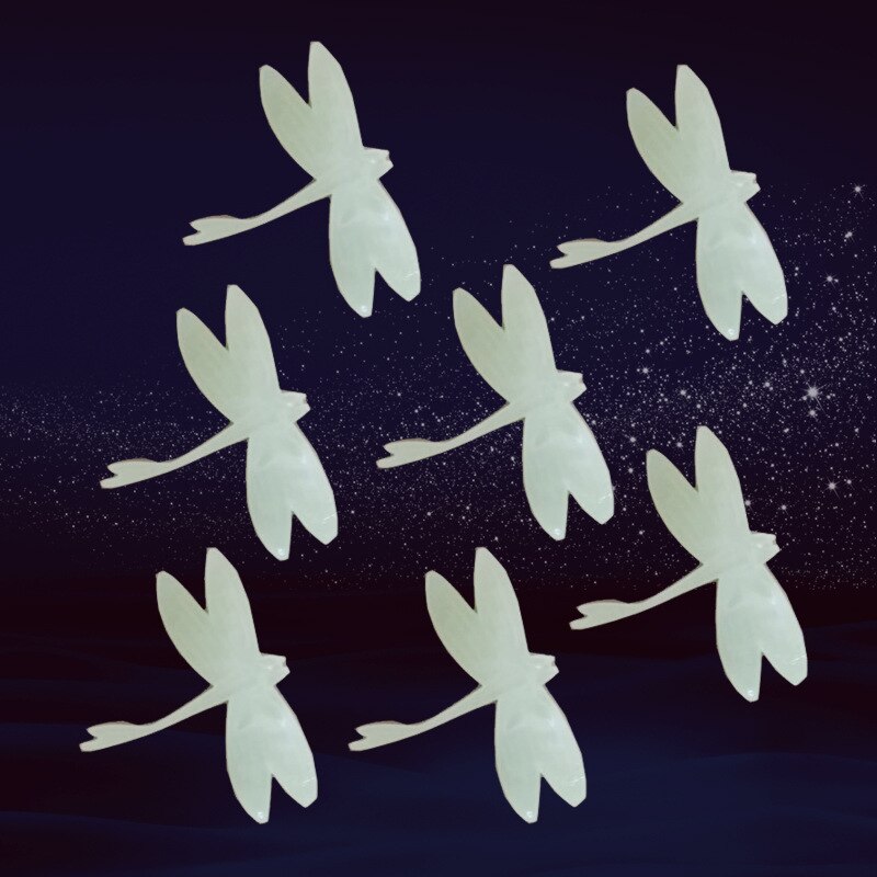 7pcs/bag Glow In The Dark Luminescence Dragonfly Toys Novel For Children Light Fluorescent Party Glow Toy ornament