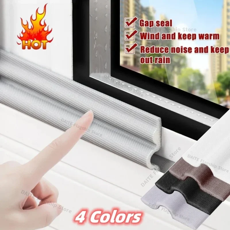 Tira de sellado de ventana de tipo deslizante, costura de puerta y ventana, aislamiento acústico a prueba de viento, tira de sellado autoadhesiva, bloqueo cálido del viento
