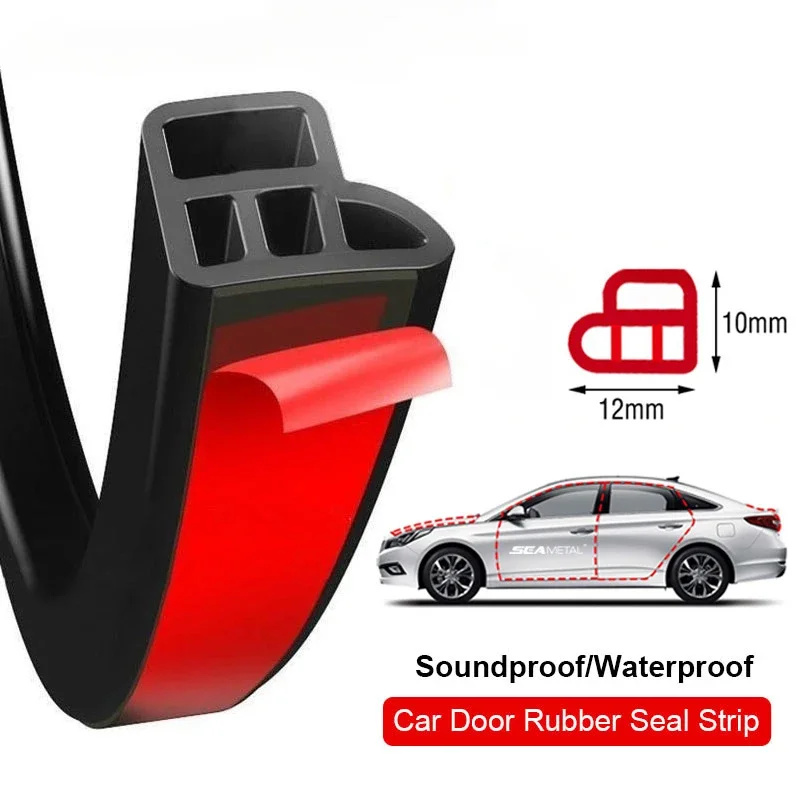 Auto Deur Afdichting Strip Rubber Dubbellaags Afdichting Beschermer Geluiddichte Weerstrips Voor Auto Deur Kap Kofferbak