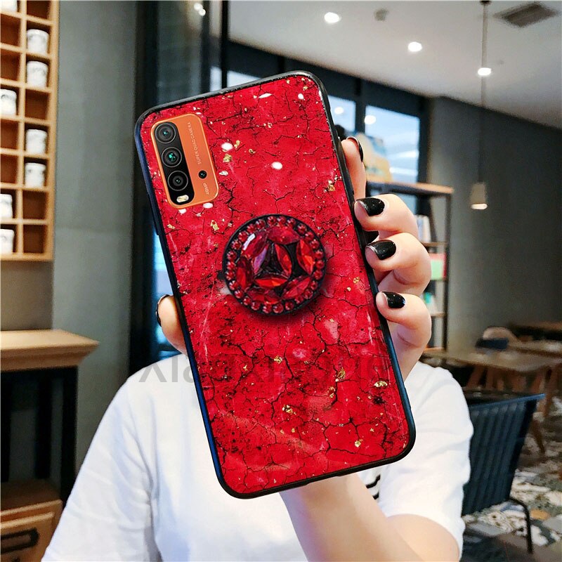 Redmi 9T para Redmi 9T , funda suave de TPU con soporte de diamantes de imitación