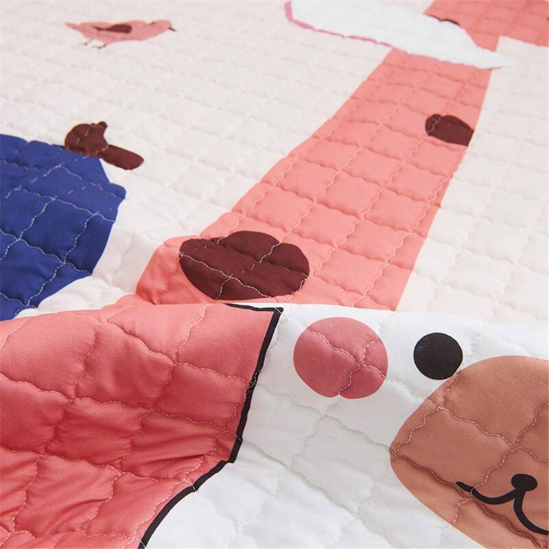 Cartoon kinderspeelkleed, speelgoedopberger, katoenen grote vloermat voor babymeisjes, kruipdeken, 5 cm rond tapijt