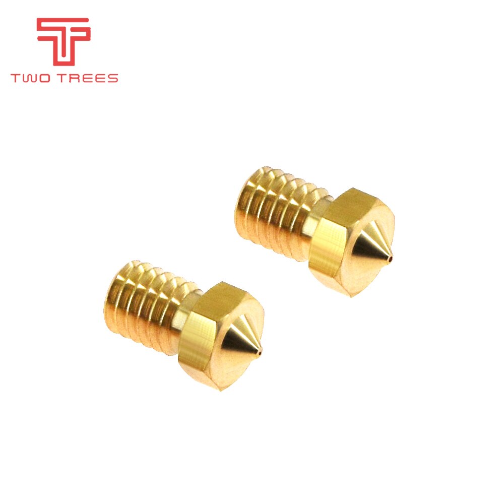 5pcs 3D Printer Accessories V5 V6 M6 threaded Nozzle 0.2 0.25 0.3 0.4 0.5 0.6 0.8 1.0mm for 1.75mm 3.0mm filamnet Full Metal