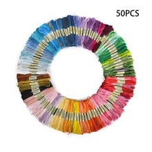 50 kleuren 100 Kleuren Kruissteek Draad Polyester Katoen Borduurgaren Regenboog Kleur Hand Borduren Gevlochten Draad