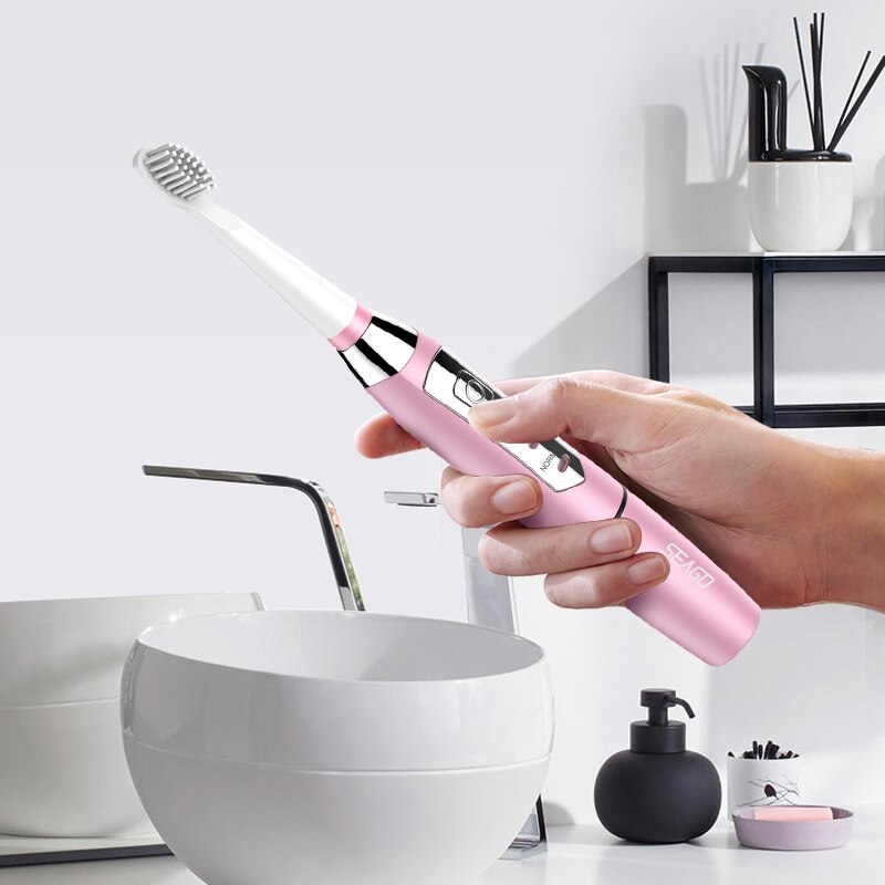 USB SEAGO Electric Toothbrush Waterproof 3 In 1 Battery Tooth Brushes Sonic Gum Health Ultrasonic Electric Brush Whiten Tool