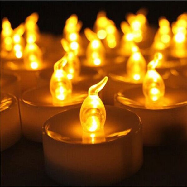 Velas led decorativas, 12 Uds., Ultra brillantes, pequeñas, para especial feliz cumpleaños, Mini luz LED con forma de vela pequeña parpadeantes: Yellow not flicker