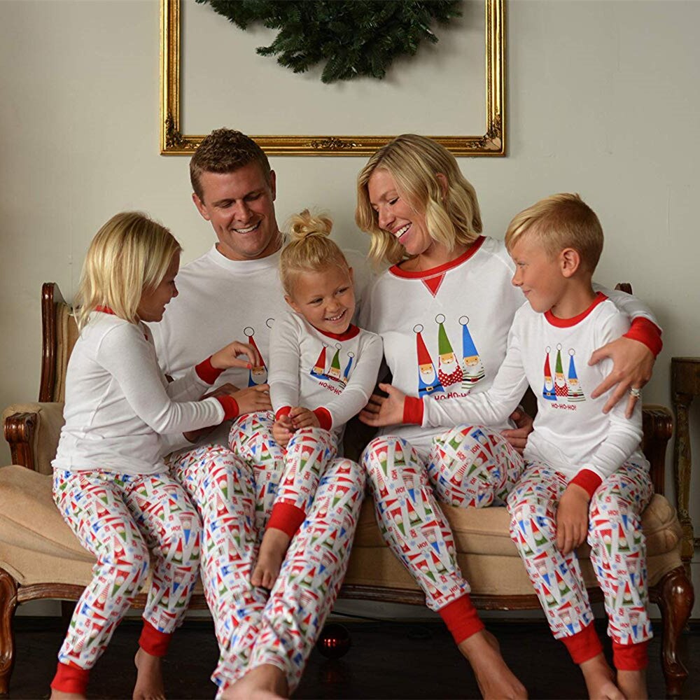 Baby julemand pyjamas pyjamas børn nattøj børn røde fuldærmede stribede bukser julepyjamas børn juletøj hustøj