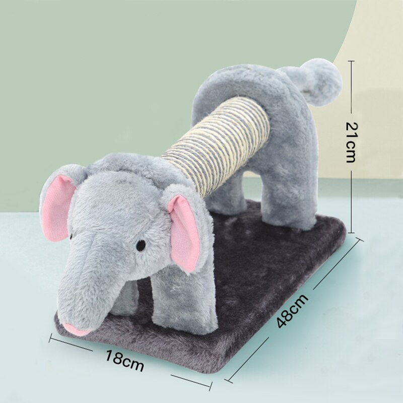 Cat Scratching Post for Cats Elephant Shaped Cat Scratcher Board with Sisal Bells for Protecting Cat Furniture Cat Toys Cat Tree