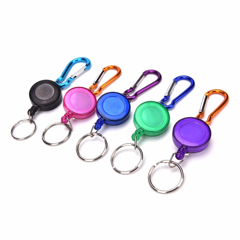 1 x Retractable Reel Badge Holder Fly Fishing Zingers Carabiner Clip with ID Card Holders