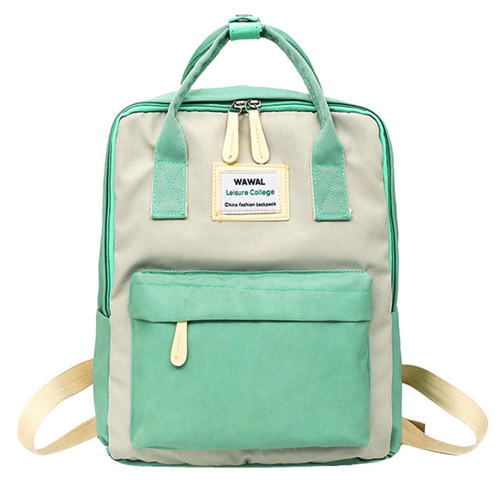 Koreaanse Stijl Canvas Rugzak Voor Vrouwen Simple Mode Rugzak Leisure Schooltas Tote Voor Tiener Meisje Schouder #35: Green