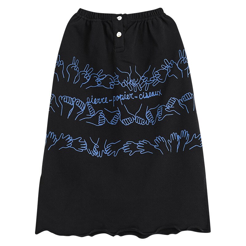 Crianças da menina de malha saias 10 12 anos imprimir preto hip saias 2020 outono nova moda casual roupas adolescentes