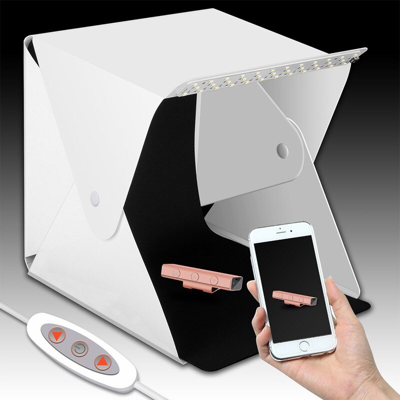 8"2LED Panels Folding Portable Photo Video Box Lighting Studio Shooting Tent Box Kit Emart Diffuse Studio Softbox lightbox