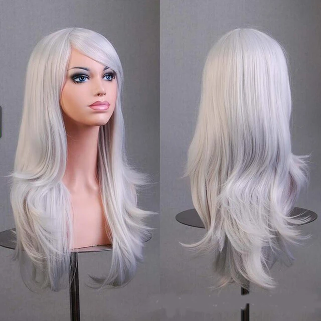 QQXCAIW 70cm Curly Long Pink Cosplay Wig Hair Pieces Synthetic Hair Gray Pink Blonde Wigs for Black Women Peruk Wigs: T1B/4/30