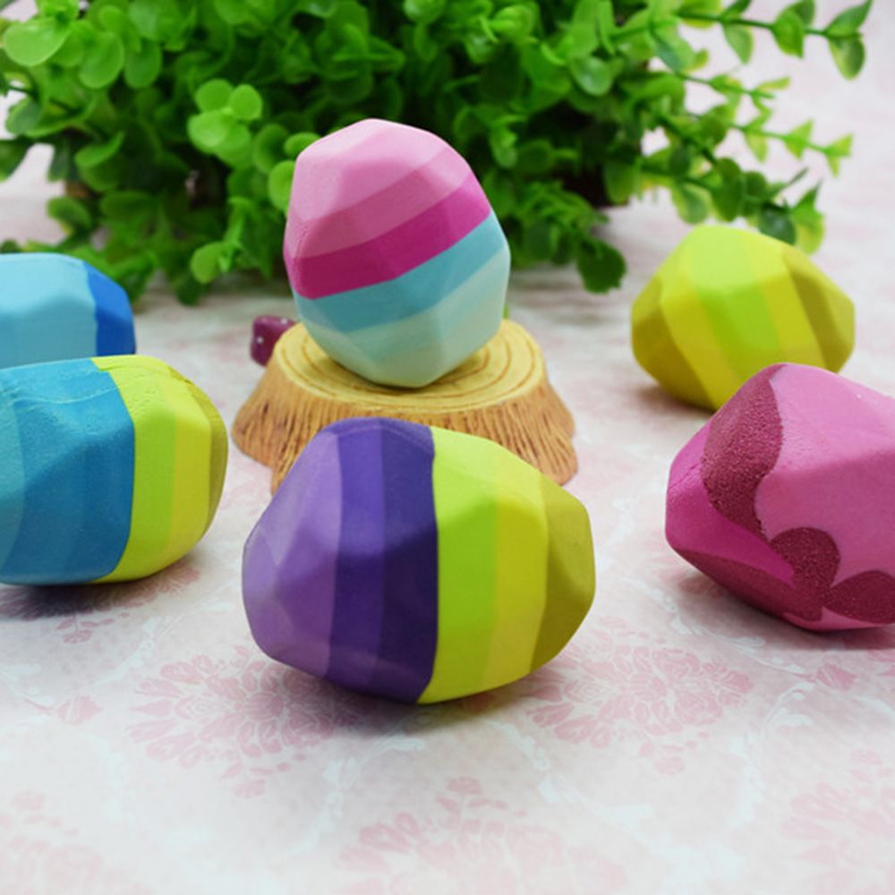 Kawaii colorido forma de piedra borrador gansos en goma suave borradores forma Irregular roca gran pluma borrador estudiante papelería suministros