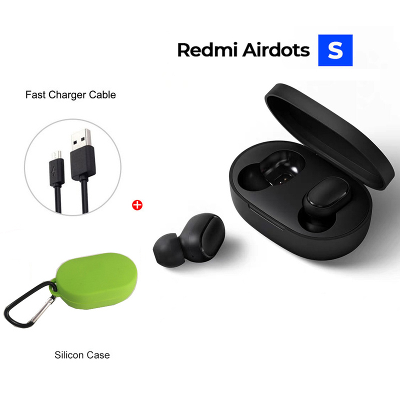 Xiaomi-auriculares inalámbricos Redmi Airdots S, audífonos TWS con Bluetooth 5,0, reducción de ruido, micrófono, Control IA, triangulación de envíos: Airdots S green USB