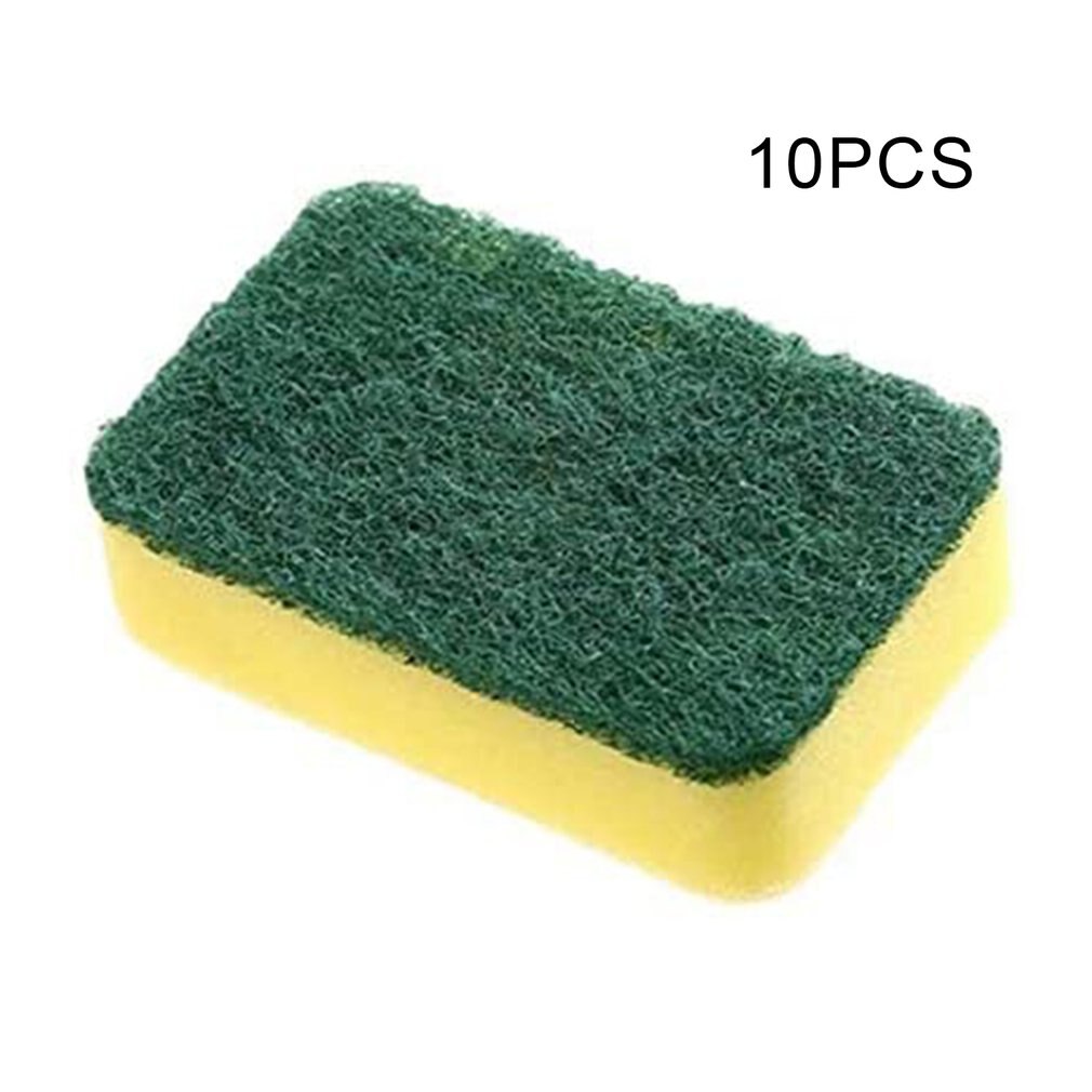 10 stuks reinigingsdoekjes, spons met hoge dichtheid, afwasmiddel en schoonmaakmiddel voor thuis, sterke waterabsorptie, dubbele werking: 11 cm 7 cm 3cm