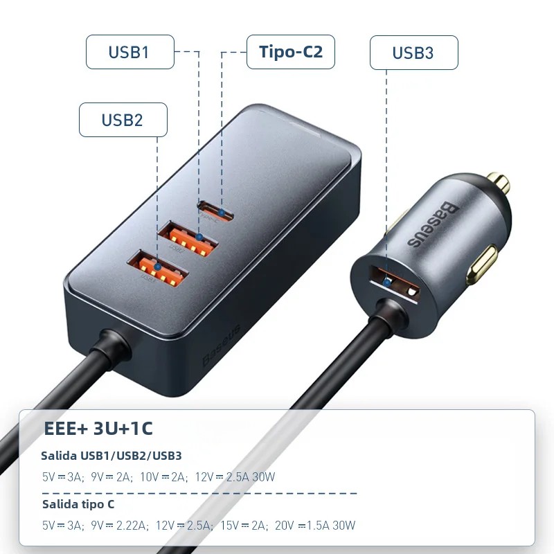 Baseus 120W PD Autolader Snellader QC 3.0 PD 3.0 Voor iPhone 16 15 14 Samsung Type-C USB-oplader Draagbare USB-telefoonoplader