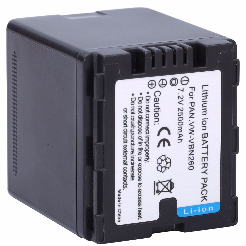Probty 7.4 V 2500 mAh VW-VBN260 VBN260 Camera Batterij Voor Panasonic HC-X800 HC-X900 HDC-HS900 TM900 SD900 SD800 VBN390 VBN130