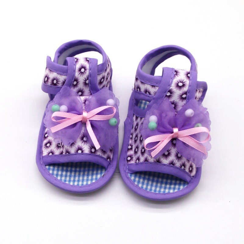Kids Baby Girl Soft Sole Schoenen Anti-slip Sandalen Prewalkers Strik Eerste Wandelaars Lopen Schoen Baby Meisje Sandalen: 3 / 0-6 months
