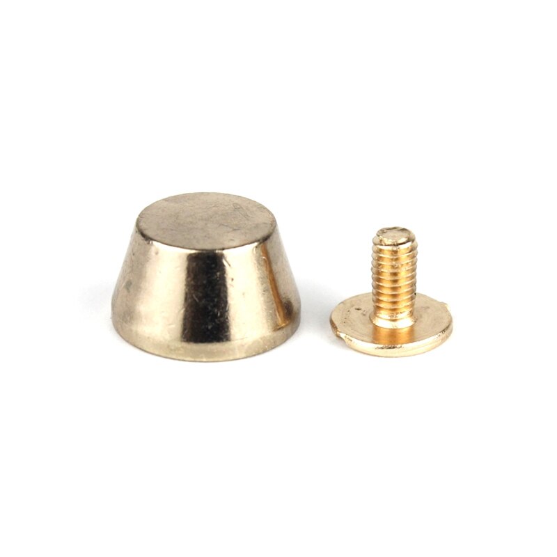 4 pièces de sacs à main de 12x7mm, pieds de protection du fond, clous plats en forme de seau, vis à l&#39;arrière, pointes Rivets, sac artisanal en cuir, décor de sac à main: gold