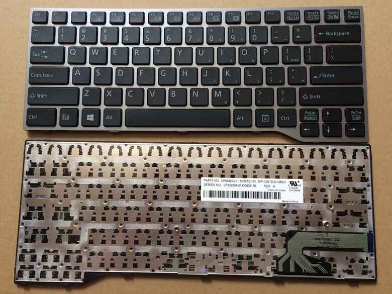 US Laptop Keyboard For Fujitsu Lifebook E733 E734 E743 E744 U745 E546 E547 E544 E736 E746 Series US Layout: Grey