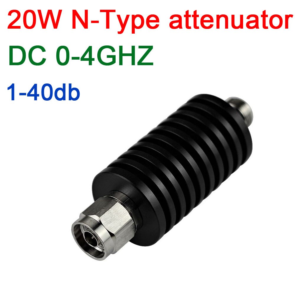 20W N-Tipo RF Coassiale attenuatore fisso 1db,2db,3db.5db,6db.10db.15db.20db.30db,40dB, DC-4GHz 50ohm PER il forno a microonde di comunicazione