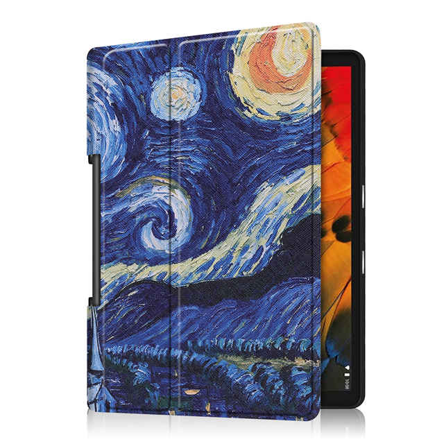 IBuyiWin magnetyczna skóra poliuretanowa etui na lenovo Yoga zakładka 5 YT-X705F 10.1 cala Tablet Funda Capa pokrywa do jogi Smart Tab + Film + długopis: Starry Night