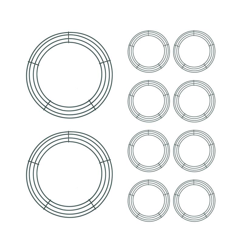10Pcs Kerst Metalen Decoratie Krans Kerst Metalen Krans Ring Bruiloft Decoratieve Krans Metalen Krans Frames Home