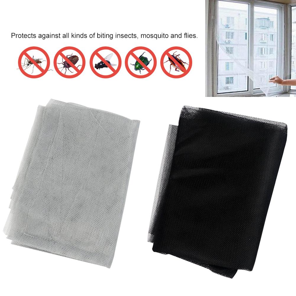2- pack myggnät för fönster insekt fluga myggnät skärm gardin skydd kit med 2 rullar självhäftande tejp