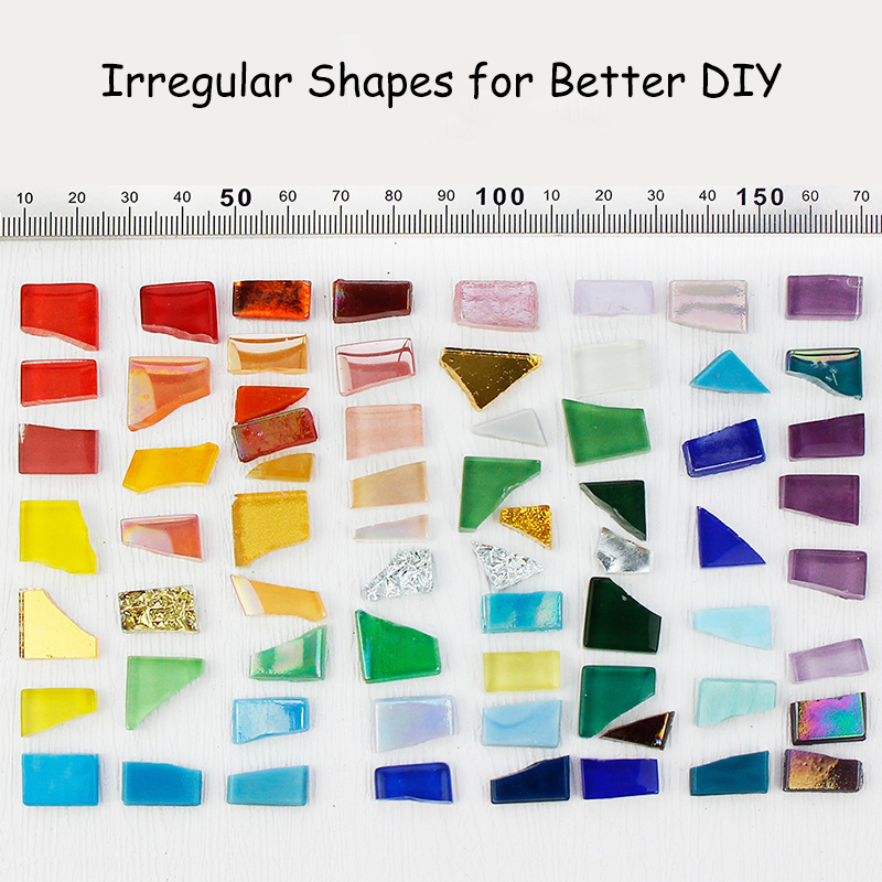 2022 Mixed Color Mosaic Fragments Irregular Shape Coloful Crystal Mosaic Tiles For Crafts Bulk Diy Decoration Materials