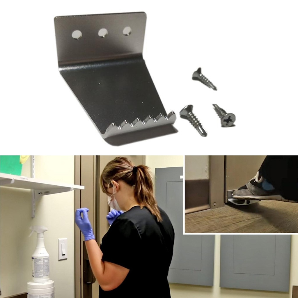 Touchless Hands Free Foot Door Pull Opener Bracket Convenience Home Door Opener Accessories for Bathroom Office Business