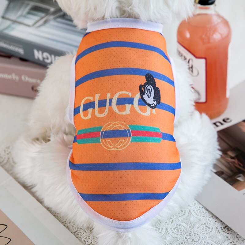 Ropa de verano de seda de hielo para mascotas, chaleco transpirable con estampado de dibujos animados de animales, para gatos, Yorkshire, cachorro: XXL / STYLE 2