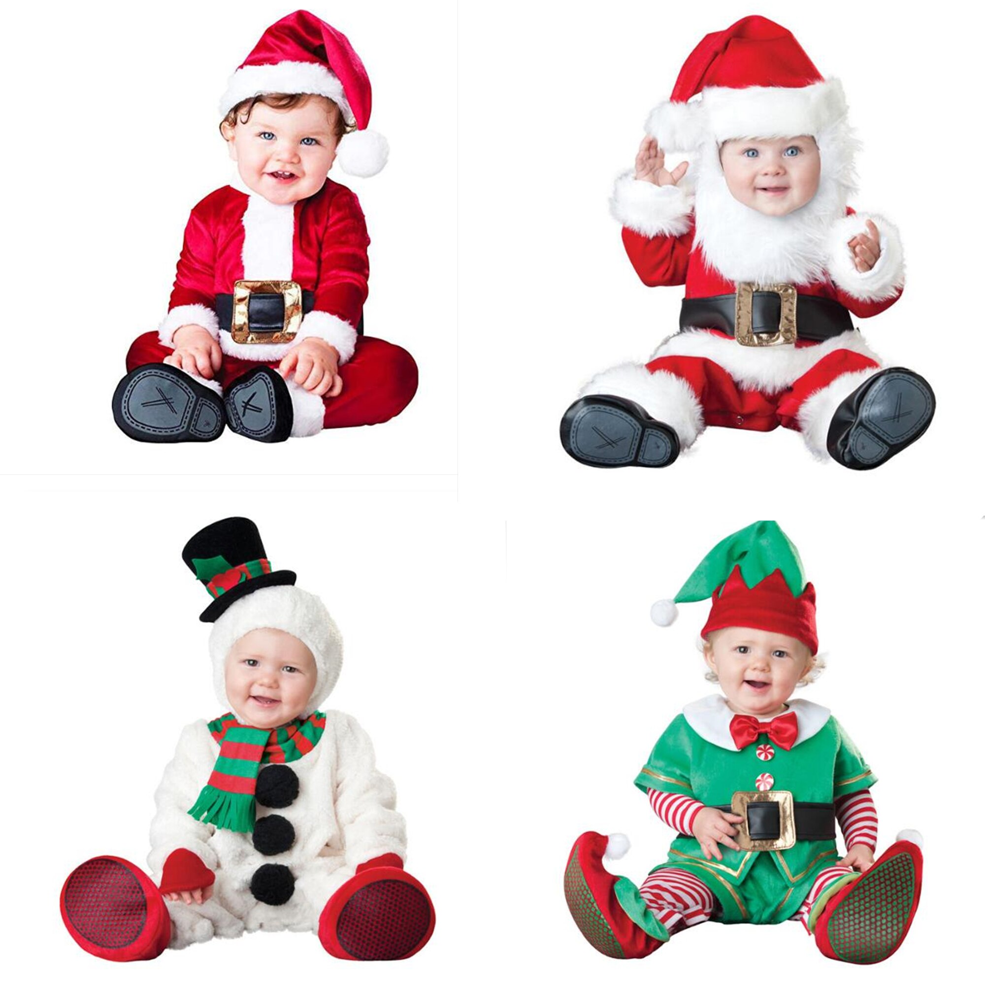 Bebis nyfödd barnbyxa snögubbe älg tomte tomtekläder barn romper pojkar&flickor jumpsuit halloween kostymer jul