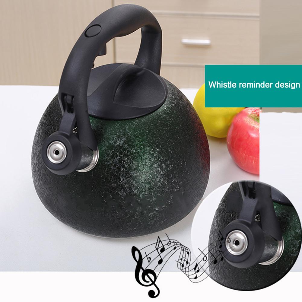 Tetera de acero inoxidable 3L que silba grietas superficie de grano tetera con mango a prueba de calor-estufa adecuada para todas las fuentes de calor