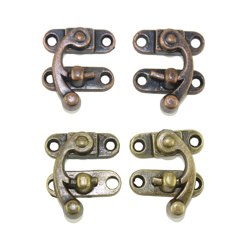 Antique Metal Lock Mini Decorative Hasps Hook for Wooden Jewelry Box Padlock with Screws ZAKKA Box Hardware Decor