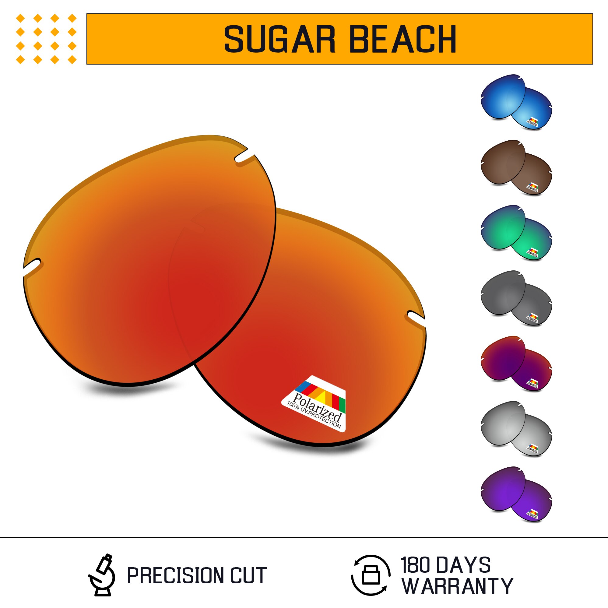 Bwake Polycarbonat Polarisierte Ersatz Linsen für-Maui Jim Zucker Strand MJ421 Sonnenbrille Rahmen-Mehrere Optionen