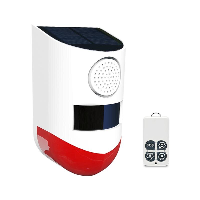 Infrared Alarm Solar Indoor and Outdoor Infrared Alarm 120dB Solar Energy Wireless Remote Control For Your Home Security System: Wireless Control