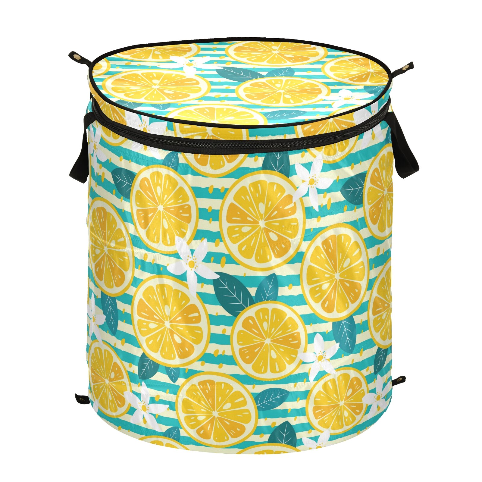 Cloth Art Folding Floral Print Dirty Clothes Toys Storage Bucket Household Storage Basket Dirty Clothes Laundry Basket 40*47cm: 06