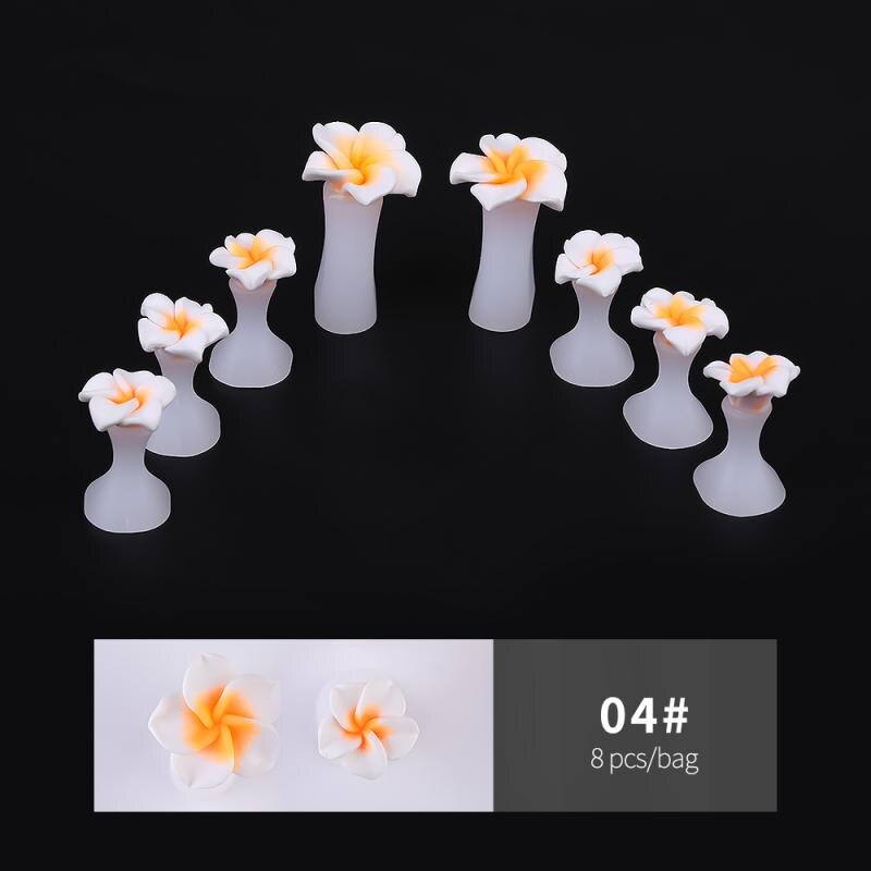 8 unids/set separador de dedos de pie de silicona suave forma de separador de dedos manicura pedicura cuidado de uñas herramienta de arte flor titular Accesorios