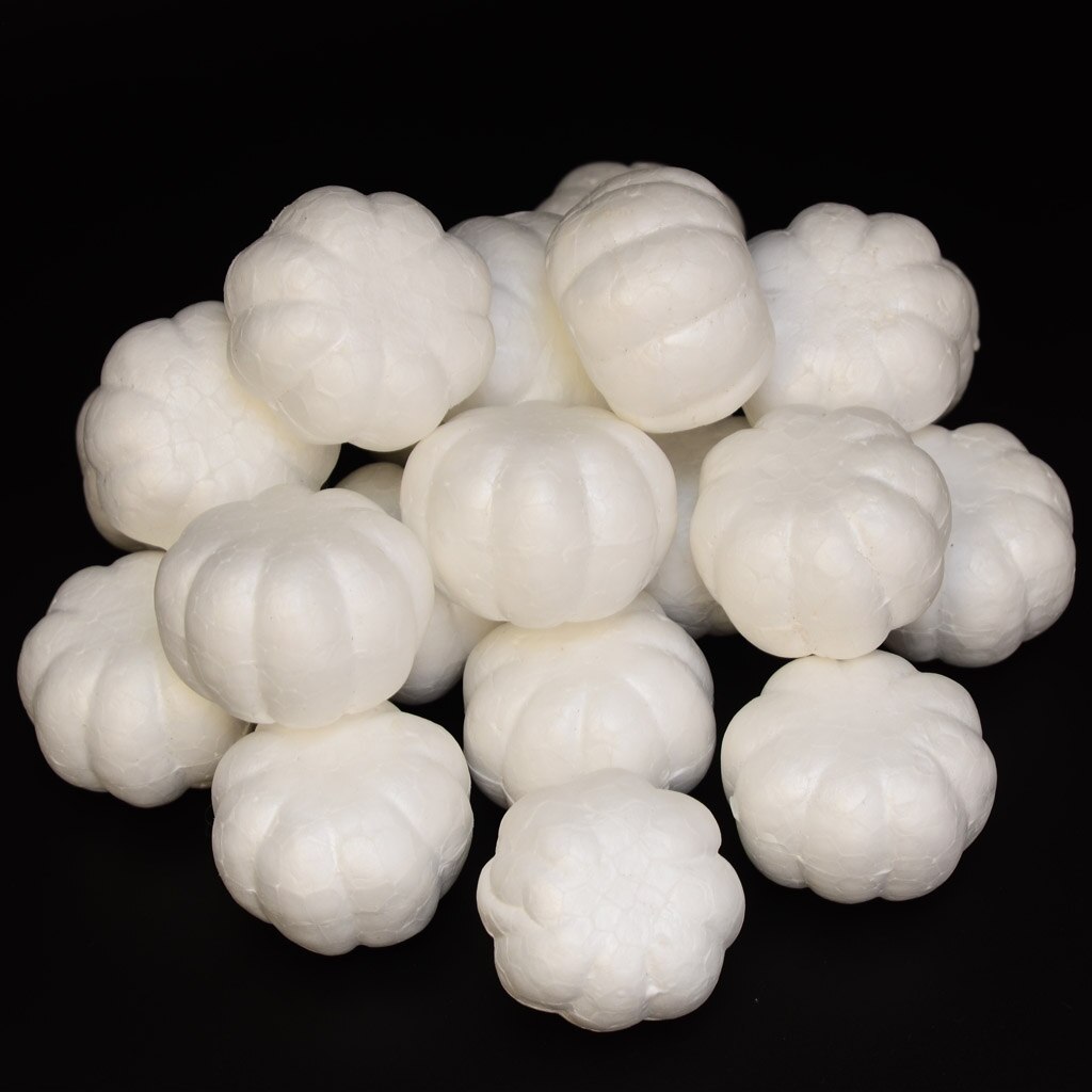 20 Pack Pumpkin Shape Polystyrene Styrofoam Foam DIY Halloween Crafts Supply